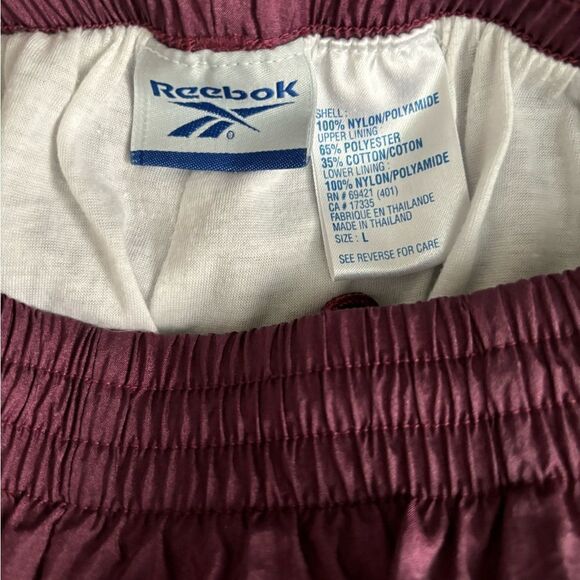 Vintage Reebok 90s Y2K Swish Sweatpants SZ Large Maroon Zip on Bottom Sides - Picture 5 of 5